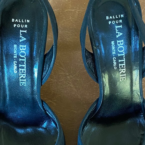 La Botterie Monte Carlo Black Pointed Toe Sling Back - Picture 9 of 15